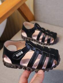 Summer New Kids Soft Bottom Beach Sandals, Non-Slip Breathable Roman Style Toddler Sandals, Suitable For 3-6 Years Old - Black - View 8