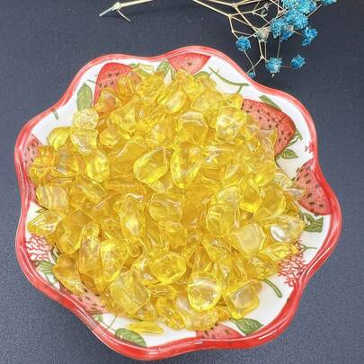 100g Colored Yellow Quartz Gravel, Suitable For Succulent Planters, Cacti, Bonsai, Vase Filler, Potted Plants, Aquarium And Glass Containers. Ideal For Home Decor And Creative Indoor/Outdoor Design.