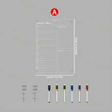 1 Set Weekly Planner Fridge Magnetic Stickers (6pcs Magnetic Whiteboard Markers) Transparent Acrylic 2mm Thick Personalized Message Board Magnetic Fridge Stickers Dry Erase Board - Multicolor - View 11