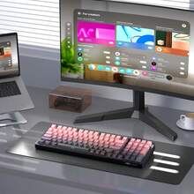MageGee LIGHT100 Wireless Creamy Keyboard, Gasket Structure Hot Swappable, 2.4G/USB-C/BT5.0 RGB Backlit Mechanical Gaming Keyboard 8000mAh Battery, Side Printed PBT Keycap - 查看 9