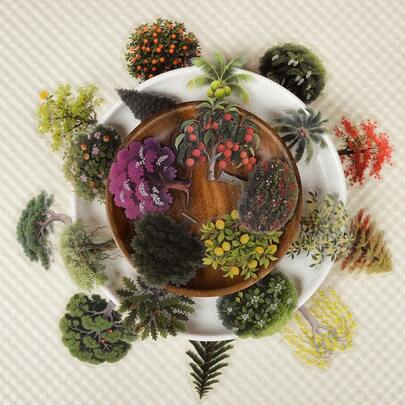 56 Pcs New Forest Plant Clear PET Graffiti Stickers - Nature-Style Decor Decals For Helmets, Bikes & Journals