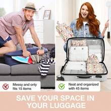 8 Set Travel Essentials, Suitcase Organizer Bags, Packing Cubes, Storage Bag, Travel Organizer Bags, Vacation Essentials, Travel Accessories, Cruise Essentials, Beach Essentials, Purse Essentials, School Supplies, Suitable For Organization And Storage - 復古花朵 - 查看 6