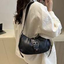 Women's Multipurpose Crossbody Shoulder Bag, Stylish, Elegant, Retro, Adjustable Strap - màu đen - Xem 5