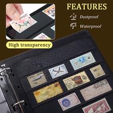 OUR ADVENTURE BOOK 10-Page Stamp Album, Transparent PVC Loose-Leaf Album For Stamps, 9-Ring System, Blank Grid Pages (Can Be Added For Stamp Storage), Suitable For Philatelic Enthusiasts. Cover Not Included. - 黑色 - 查看 4