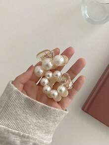 1/2个韩式优雅珍珠小发夹，可爱迷你发夹/发箍，颈夹，刘海夹 - 彩色 - 查看 3