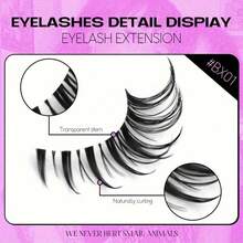 5-Pair Set Of Voluminous Slanted New Style False Eyelashes, Multi-Layer Dense Cat Eye Mink-Like Lashes - 5對 - 查看 3