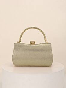 1个闪亮金色亮片刺绣串珠晚宴手拿包，时尚优雅手提包，适合正式场合、婚礼、派对、节日、情人节等。 - 金色 - 查看 6