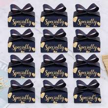 Hộp kẹo 12 chiếc, hộp giấy nhỏ thắt nơ, hộp quà tặng tiệc tùng, thích hợp để gói sô cô la, kẹo, bánh quy làm quà tặng đám cưới, ngày lễ, tiệc tùng, sinh nhật. - Nhiều màu - Xem 7