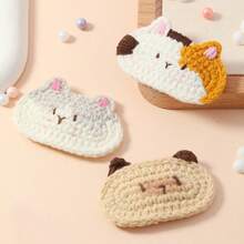 3件套钩针猫耳发夹，简约可爱卡通动物发饰，发夹，BB夹，发爪，发卡，发卡 - 彩色 - 查看 5