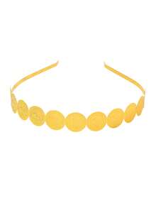 1pc Arabic Style Coin Headband For Women, Everyday, Party, Festival Wear, Moroccan Luxurious Gold-Tone Jewelry Hair Accessory, Headpiece, Head Chain - Bright Yellow 2 - View 6