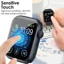 Miếng dán bảo vệ màn hình đồng hồ chống sốc, phủ toàn màn hình, tương thích với Apple Watch Ultra 2 49mm, chất liệu không phải kính, phù hợp với Series 9 8 7 6 5 4 SE2 40mm 41mm 45mm. Quà tặng mùa xuân. - Phim 2 cái - Xem 6