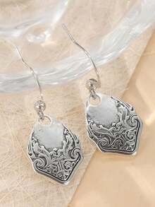 Spoon Shaped Earrings, Vintage Jewelry, Commemorative Gift - Silver - View 8