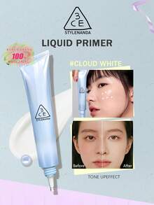 3CE Cloud White Liquid Foundation, Skin Tone Correcting Primer, Pore Minimizing & Concealing Effect, Lightweight Moisturizing Formula, 2-In-1 Concealing & Brightening, Oil-Control Matte Finish 48Hr Wear, Smooth Makeup Primer Suitable For All Skin Types, Korean Beauty - CLOUD WHITE - 查看 1