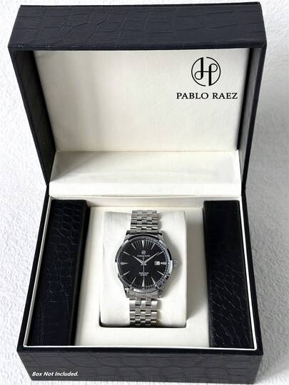  Pablo Raez 1pc Stainless Steel Man Watch Sweeping Movement Top Brand New Original Charming Superior Wristwatch For Gentleman Silver Color Jewelry Non Tarnish Luxury Solid Steel Bracelet Gentleman Gorgeous Real Bar Scales With Date Fashion Design 50M Waterproof Male Quartz Wristwatch With Calendar Sports Casual Clock Nice Gifts For Friend Or Family Father Presents Fit For Daily Life/Work/Party Awesome Decorations Popular Students Watch New Year & Birthday Graduation Wedding Presents