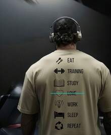 Unisex Workout T-Shirt,  Style, 100% Cotton. Perfect For Training, Walking, CrossFit, Gym, Weightlifting, Cardio. Comfortable And Stylish, Lightweight And Breathable Fabric. - 卡其色 - 查看 1