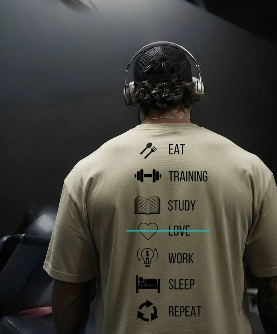 Unisex Workout T-Shirt,  Style, 100% Cotton. Perfect For Training, Walking, CrossFit, Gym, Weightlifting, Cardio. Comfortable And Stylish, Lightweight And Breathable Fabric. - 卡其色 - 查看 1