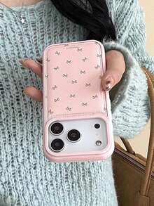 Bow-Knot 1pc Minimalist Bow Design Phone Case Compatible With IPhone 17/17 Air/17 Pro/17 Pro Max, 16/16 Plus/16 Pro/16 Pro Max, 15/15 Plus/15 Pro/15 Pro Max, 14/14 Plus/14 Pro/14 Pro Max, 13/13 Pro/13 Pro Max, 12/12 Pro/12 Pro Max, 11/11 Pro Max, Cute Bubble Full Body Protective Cover - Multicolor - View 5