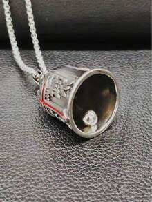 AD Angel Stainless Steel Evil Repellent Bell, Vintage Punk Riding Decor Bell, Light Gray Universal Mod Accessory For Motorcycle Bicycle Red Cross - Red Glue Cross - View 3