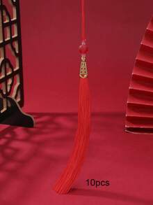 10 piezas de 15cm Sombrero de pagoda con colgante de borla larga, decoración de estilo antiguo para Hanfu, Cheongsam, Guqin, Linterna - Sombrero pagoda de 15 cm con borla de cuentas esmeriladas - Ver 10