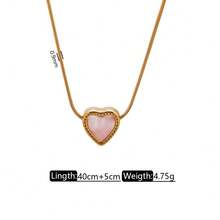 Dây chuyền mặt hình trái tim vàng tối giản | Vòng cổ choker chống nước bằng thép không gỉ | Trang sức nhỏ nhắn, nhiều màu sắc dành cho nữ - Vàng - Xem 12