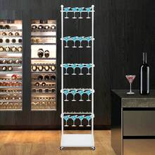 kangten Champagne Holder Wine Glass Stemware Rack Champagne Flute Holder With Wheels UK - White - View 5