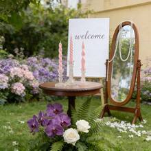 2支粉色长柄香氛蜡烛（不含烛台），直径0.78英寸，螺旋、扭曲和条纹设计，尖头造型。这些无烟大豆蜡烛非常适合装饰家居、卧室、节日、派对以及作为摄影道具。它们可以营造浪漫氛围，是婚礼装饰、结婚礼物、女士礼物和纪念品的理想之选。 - 2pcs - 查看 9