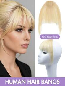 Human Hair Bangs, Invisible Extension Hair Strands, Natural And Realistic. Soft And Breathable, Easy To Wear, Ideal For Adding To Your Hairstyle When Vacationing At The Beach, Instantly Creating A Vibrant, Fresh And Charming Look. - Multicolor - View 15