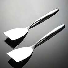 2pcs/1pc High Quality Stainless Steel Kitchen Spatula - Perfect For Flipping, Serving And Cooking - Multicolor - View 5