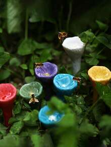 6pcs Colorful Bee Waterer Set, Resin Insect Drinking Cup, Attract And Nourish Bees, Suitable For Gardening And Urban Farming, Bee Keeping And Care Tools, Flower Bee Waterer - Multiple Styles - View 10