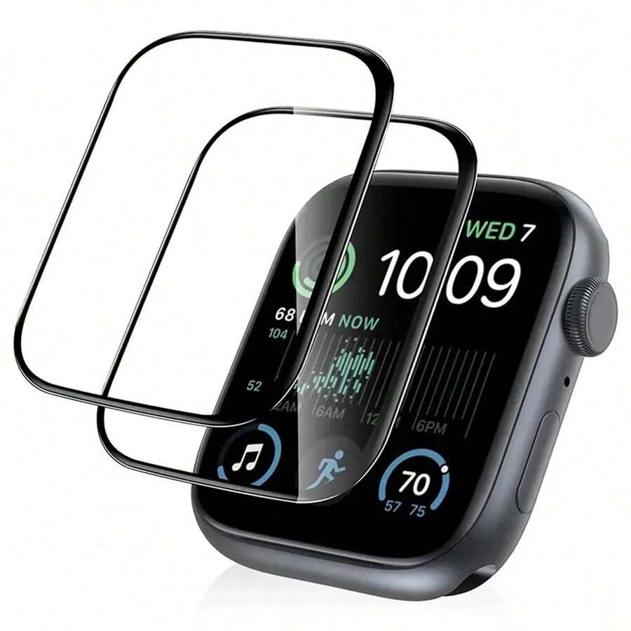 Miếng dán bảo vệ màn hình đồng hồ chống sốc, phủ toàn màn hình, tương thích với Apple Watch Ultra 2 49mm, chất liệu không phải kính, phù hợp với Series 9 8 7 6 5 4 SE2 40mm 41mm 45mm. Quà tặng mùa xuân.