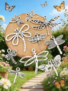 20/40/80/100/150/200 件/包混合蝴蝶、蜻蜓、蜜蜂昆虫饰品，用于 DIY 珠宝制作 - 项链和手链的配件和装饰品 - 銀色 - 查看 3