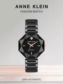 Anne Klein Quartz Watches For Women Rose Gold Stainless Steel Mesh Band Watch Elegant Ladies Gifts Waterproof Wrist Watch - Black - View 1