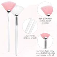 1/3/5/10/20pcs Fan-Shaped Makeup Brushes, Face Mask Application Brushes, Soft Cosmetic Skincare Tools, Acid Brushes For Beauticians, Suitable For Mud Masks, Toners, Creams, Spa Skincare Tools - Multicolor - View 9