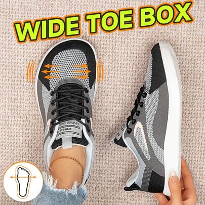 Barefoot Shoes Women Casual Sneakers Wide Toe Box Shoes Women Zero Drop Gym Walking Shoes Trail Running Shoe Jogging Tennis Fitness Sneaker, Suitable For Sports, Casual, Outdoor, Gym, Vacation, All Seasons