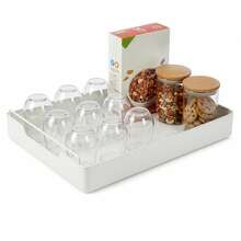 Pull Out Cabinet Organiser, Adjustable Kitchen Cupboard Storage Rack, No Drilling Or Nailing Required - White - 35cm - View 3