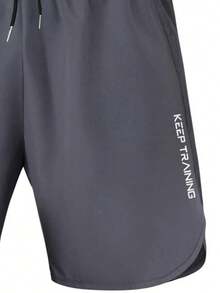 Plus Size Men's Quick Dry Drawstring Shorts - Elastic Loose Fit Workout Shorts For Comfortable Exercise And Outdoor Activities Summer Sports - Grey - View 5