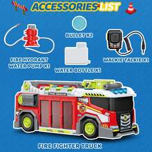 2-In-1 Transformable Fire Truck Toy For Kids Interactive Fire Engine Rescue Playset - Red - View 3