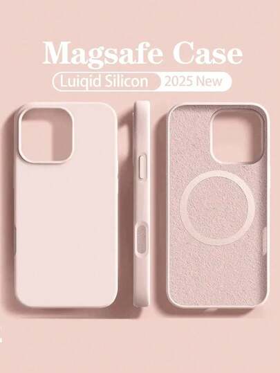 1pc Liquid Silicone MagneticFor MagsafeWireless Charge Phone Case For IPhone17promax IPhone16 IPhone16pro Air 16 15 Plus IPhone14 IPhone13 IPhone12 Smartphone Fundas The Best Gift For Relatives, Friends And Classmates