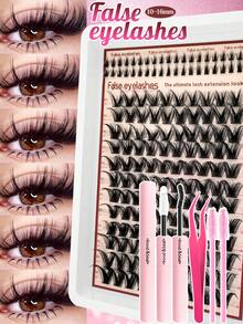 Eimny 760pcs Spikes+60D+80D+100D Large Capacity Eyelash Book 3D Super Fluffy Soft Comfortable High-Quality DIY Eyelash Clusters Russian Lash Extensions Kit Spikes Lash Individuals 3D Volume Eyelash Clusters D-Curly Lash Clusters Kit 10-18MM DIY Eyelash Extensions,7 Styles Lash Clusters Spike Lashes Individual Lash Clusters At Home - 彩色 - 查看 10