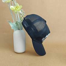 涂鸦卡车帽 轻便柔软 可调节 四季棒球帽 - 黑色 - 查看 3