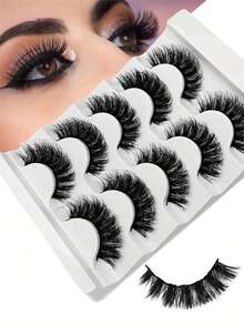 Seemingly Natural, But Actually Eye-Catching | 5 Pairs Of Fluffy And Chaotic DH Eyelashes, 3D Three-Dimensional Design Gives Both Eyes A Sense Of Fur And Presence - View 1