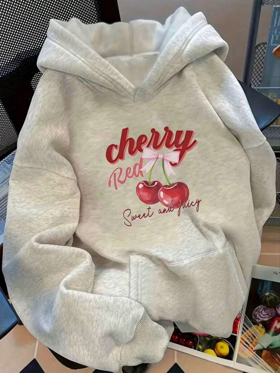 Stylish, Comfortable, Modern Women's Kangaroo Hoodie - Winter Fashion - Model: Cherry Red - Special New Item / Store Promotion - 灰色 - 查看 1