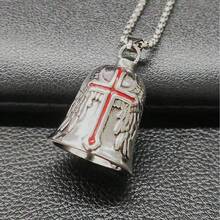 AD Angel Stainless Steel Evil Repellent Bell, Vintage Punk Riding Decor Bell, Light Gray Universal Mod Accessory For Motorcycle Bicycle Red Cross - Red Glue Cross - View 10