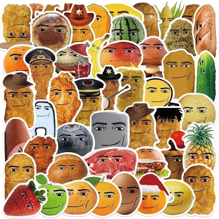 58 Pcs Faces Cartoon Graffiti Stickers - Funny Game Character Decals For Journals & Phone Cases - 58PCS - View 1