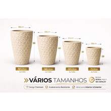 Modern Luxury Column Vase Balcony Diamond Polyethylene With UV Protection - 米色 - 查看 2