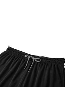 Men's Summer 2-Piece Sports Set | Sleeveless Tank Top + Double Layer Shorts, Suitable For Running, Cycling, Training, Basketball, Outdoor And Beach Wear - Black - View 9