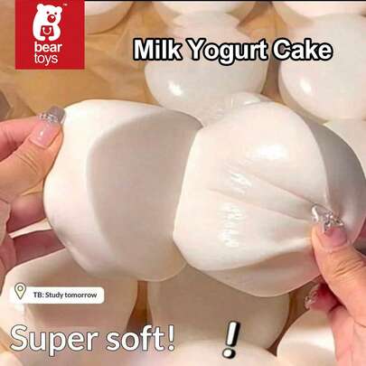 2 pièces Jouets à presser de yaourt, jouets à presser lents de gâteau, jouets anti-stress, jouets à presser, jouets à presser pour les doigts, cadeaux d'anniversaire et de fête pour les garçons et les filles, cadeaux de fête. (Veuillez noter la taille lors de l'achat) Taille : 10 cm/3,94 pouces, remplissage de panier de Pâques, remplissage d'œuf de Pâques, jouets à presser, œufs de Pâques, faveurs de fête, jouets de Pâques