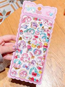 Cute Solid Color 3D Embossed Stickers - Light Color Design, Ideal For Decorating Phone Cases And Notebooks, Perfect For DIY Projects, Making Fun Stickers, Expanding Diaries And Planners, 3D Raised Stickers, Diary Stickers, Decorative Stickers And Stationery Stickers. - Multicolor - View 3
