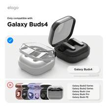Elago Compatible With Samsung Galaxy Buds 4 Pro & Galaxy Buds 4 Case, Premium Silicone Cover With Carabiner, Full Protection, Wireless Charging, Headphone Accessories, For Men, For Women [Stone] - 結石 - 查看 3