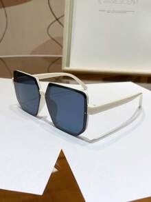 1 par de gafas de marco grande cuadrado con montura de plástico para mujeres - Favorecedor para la forma del rostro - Adecuado para vacaciones y uso diario - Multicolor - Ver 4